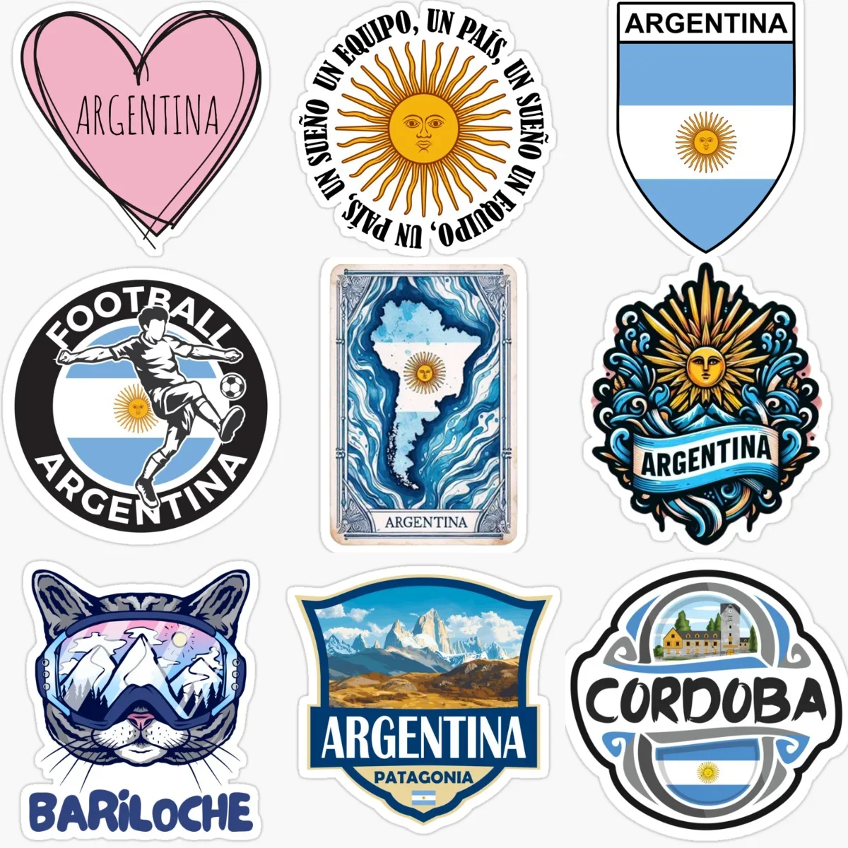 

Argentina Flag Map Emblem Creative Waterproof Stickers for Car Motorcycle Helmet Bumper Wall Window Decoration Accessories