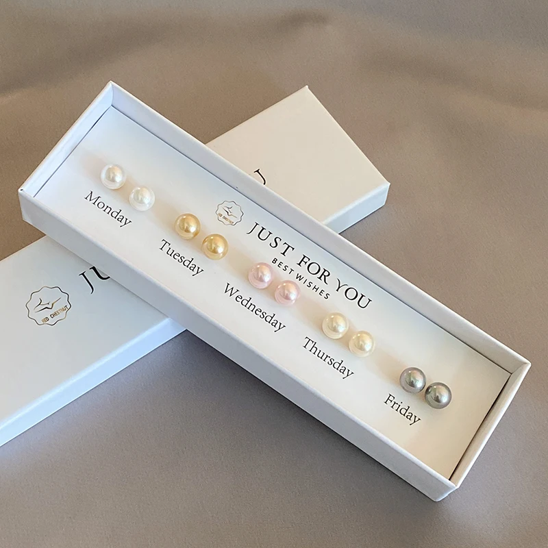 Girls\' Daily Week Wearing Set Minimalist Multicolor Pearl Earrings 2023 Versatile Jewelry For Women Elegant Bead Ear Accessories