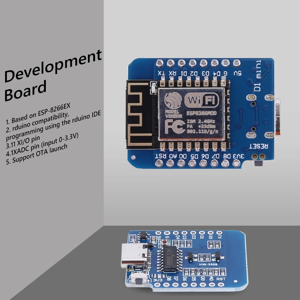 ESP8266 ESP-12F WLAN WiFi Internet Development Board Type-C D1 Mini WIFI Development Board NodeMCU Lua Module for Arduino