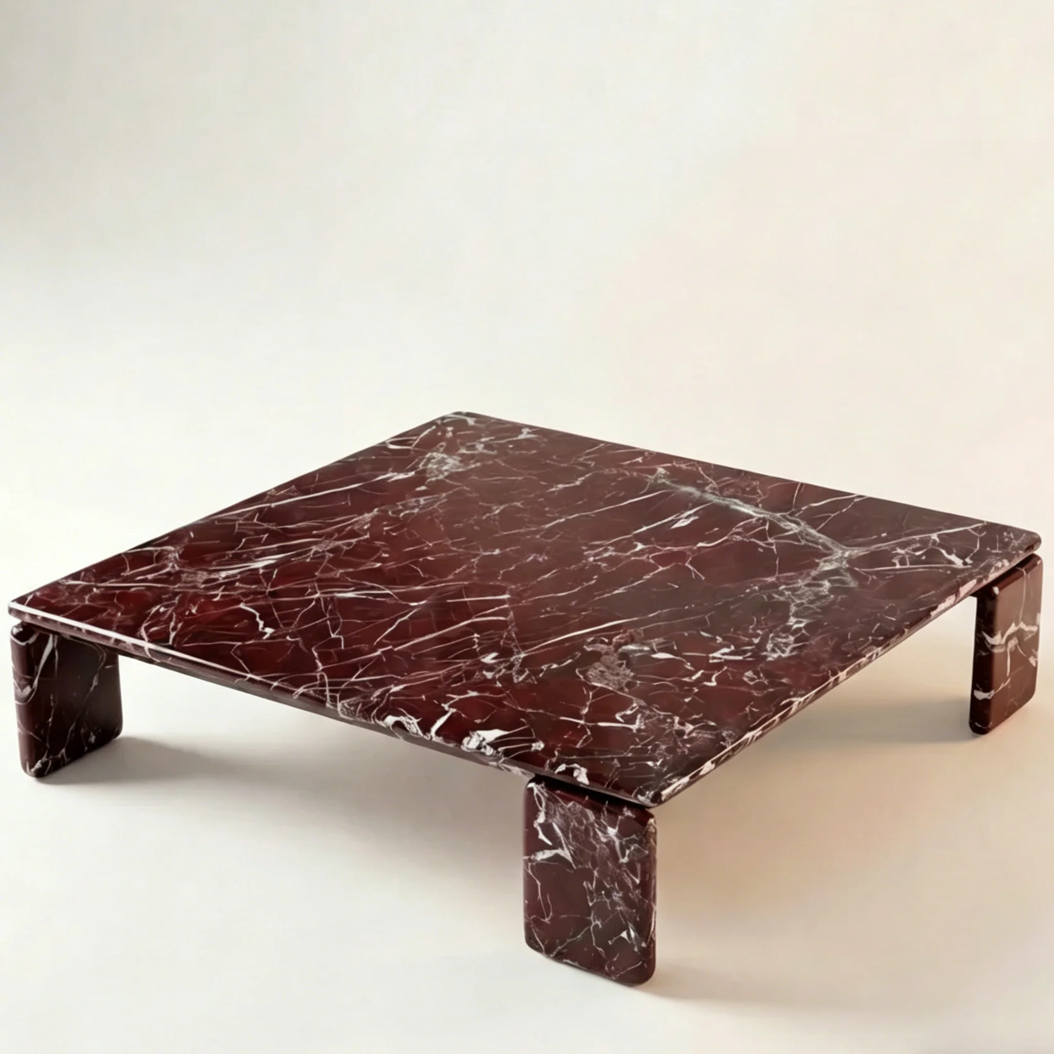 Современный журнальный столик из мрамора Rosso Levanto, прочный, для гостиной и спальни, мебель для дома