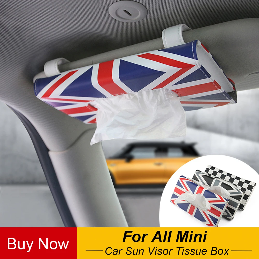 

Car Sun Visor PU Tissue Box Paper Napkin Holder For M Coope r s 1 J C W R53 /55/56/60/61 F 55 F 56 F 60 Car Styling Accessories