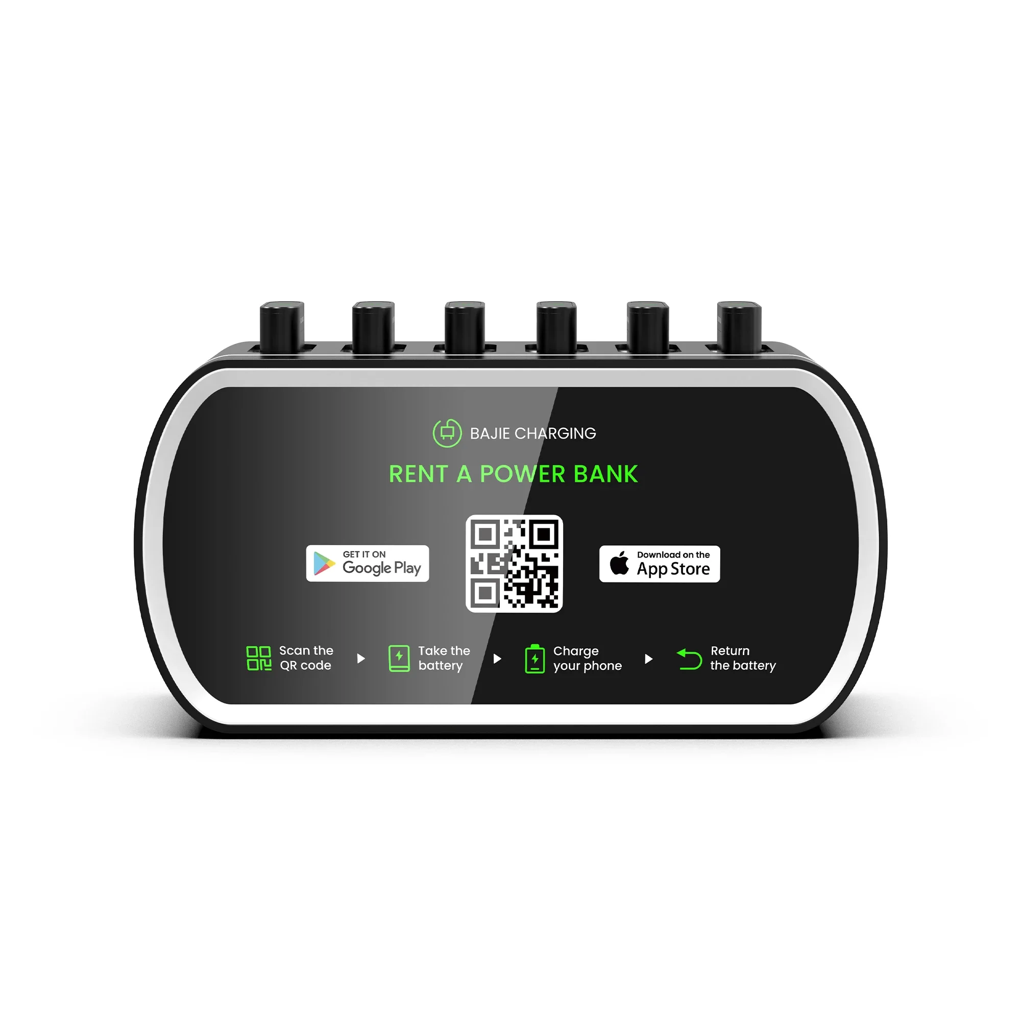 2024 new arrival qr code public charging mobile phone chargers 6 slots sharing phone charger  dock vend power bank machine