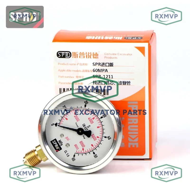 For Sprd High Precision Pressure Gauge En837-1 0-60mpa 8700psi 600bar Excavator RXMVP