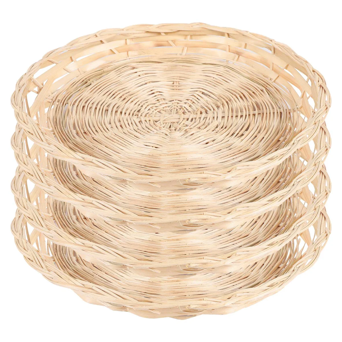 Supporto per piatto di carta di bambù da 4 pezzi-supporto per piatto rotondo in tessuto da 10 pollici, portapiatti di carta riutilizzabili per feste da Picnic