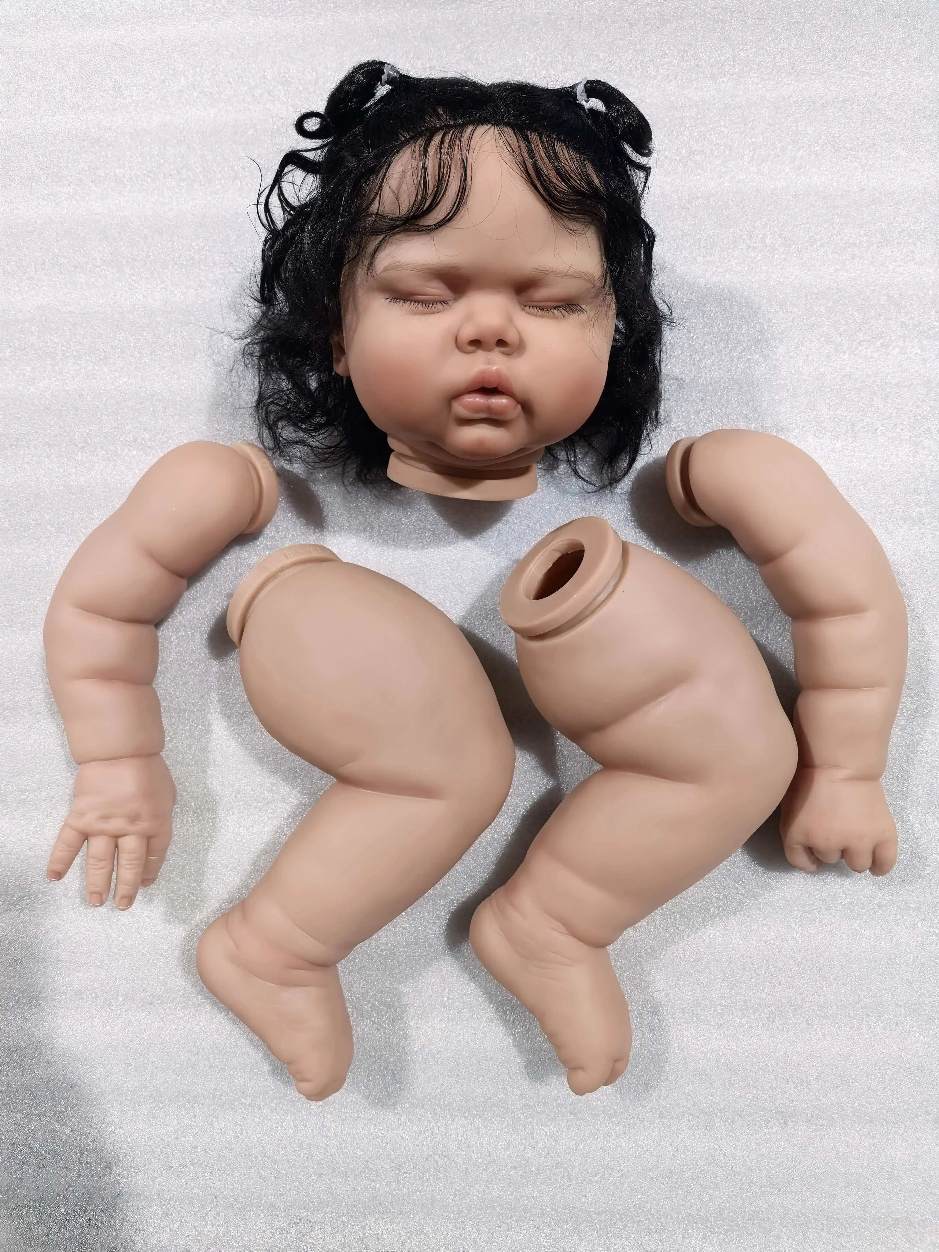 npk-24inch-pickle-in-dark-skin-already-painted-doll-kit-unfinished-doll-parts-with-hand-rooted-hair