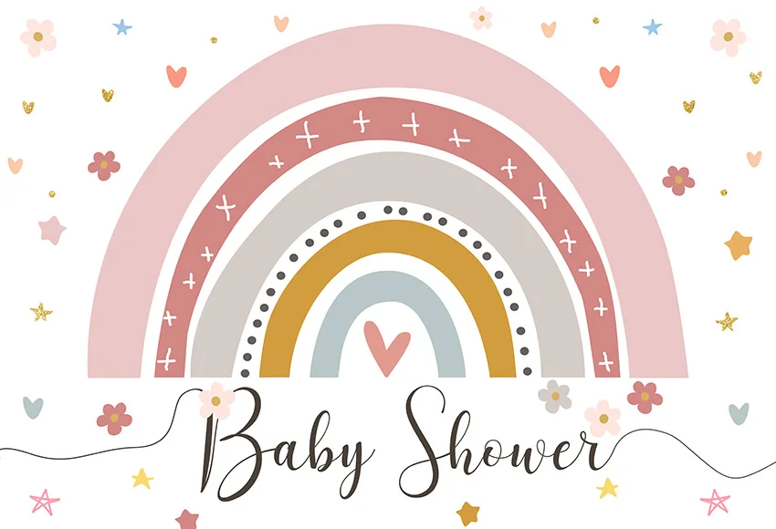 Mehofond Photography Backdrops Bohemian Rainbow Baby Shower Child Birthday Party Love Heart Glitter Star Background Photo Studio