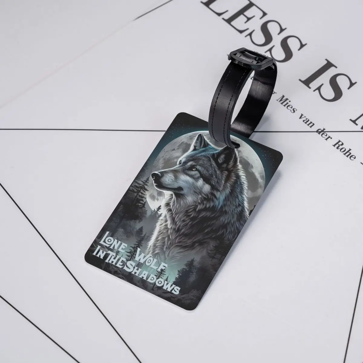 Custom Animal Wolf Luggage Tag Privacy Protection Baggage Tags Travel Bag Labels Suitcase