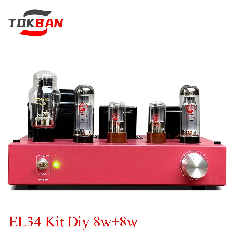 

TOKBAN 8w*2 274B + EL34 Ламповый усилитель DIY Kit Высокомощный односторонний усилитель звука класса A