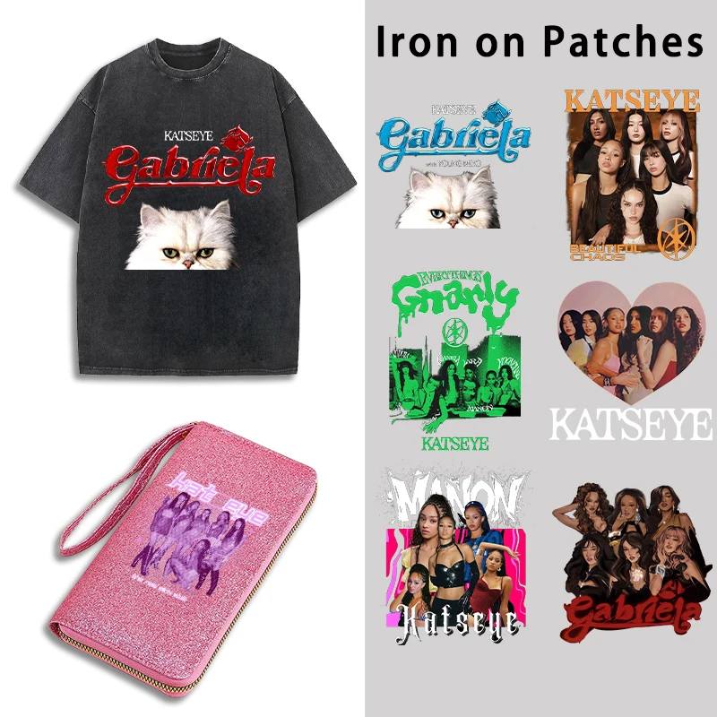 

Fashion K POP K-KATSEYE Iron on Patches Cute Heat Transfer Stickers Exquisite DIY Clothes Handbags Girls Clothing Decals Gifts
