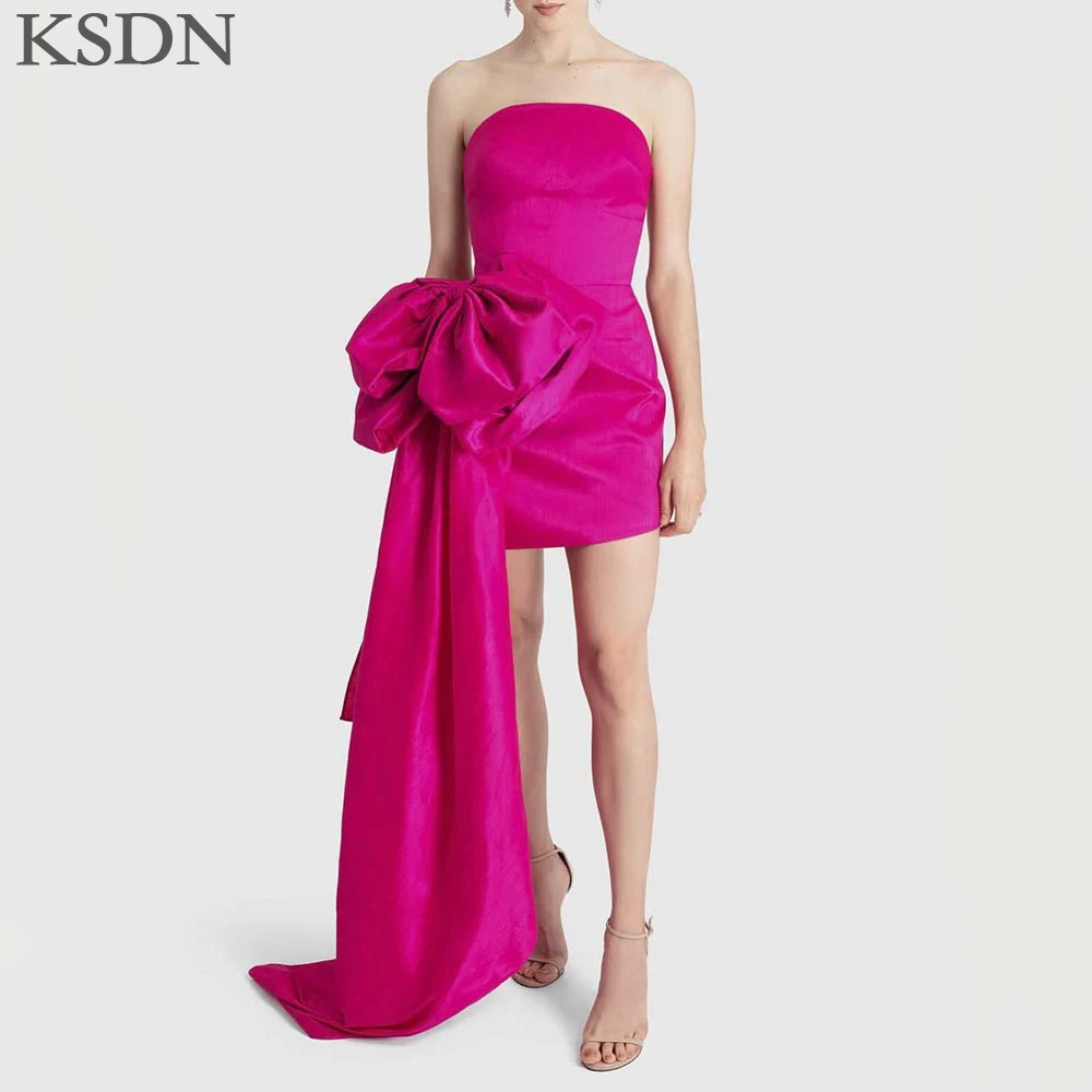 

Formal Evening Dresses for Elegant Women Special Occasion Strapless Above-Knee Chapel Train Dress Special Event Gowns Vestidos