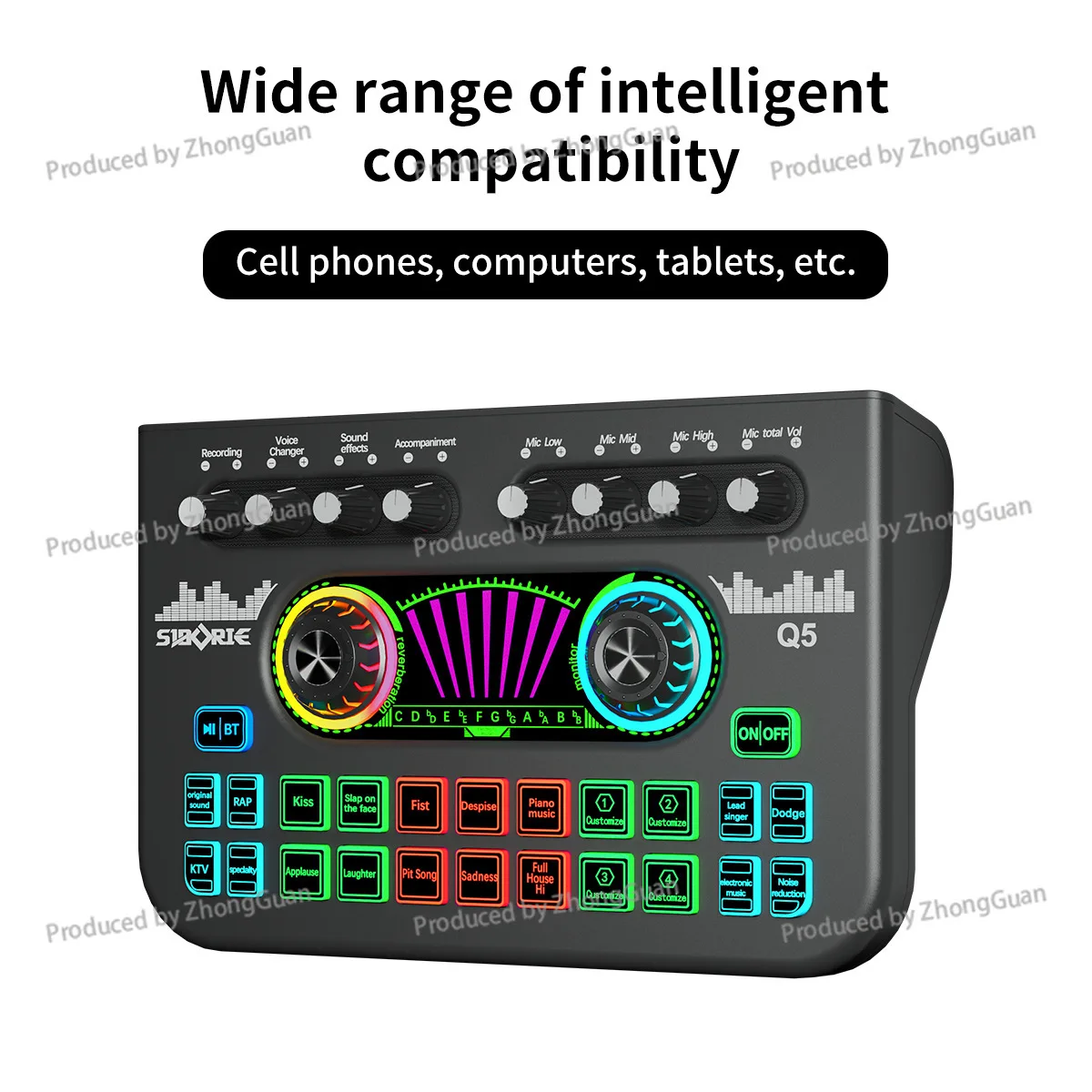Q5 Live Streamingd Card All-in-one Custom Warmound Effects Equipment, Universar Mobile Phones and Computers, Bluetooth 5.3