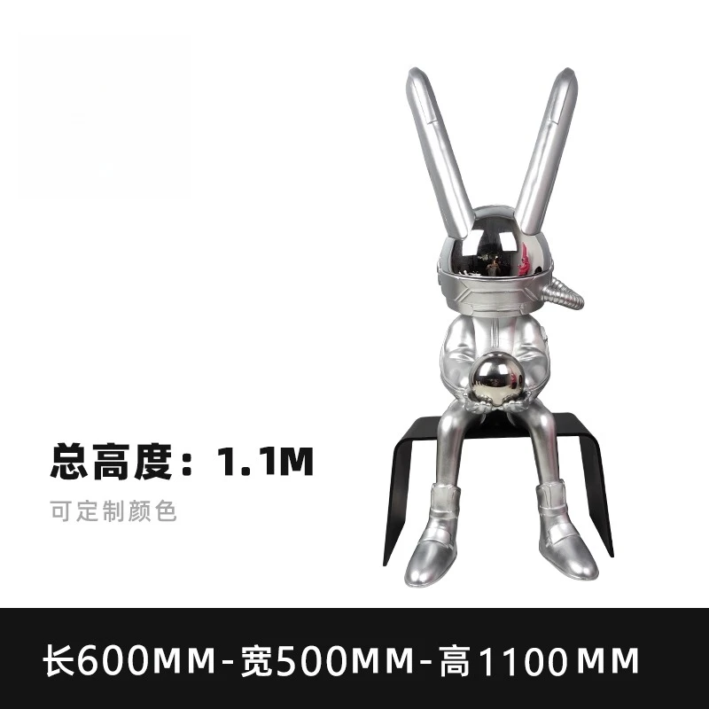 تمثال زخرفة أرنب كبير، زخرفة كبيرة ممتدة من الأرض حتى السقف، ديكور بار مطعم الفندق #1