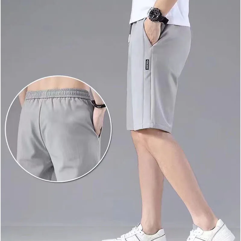 1pcs New Summer Thin Solid Shorts Men's High Quality Sport Casual Elastic Waist Men Shorts Beach Comfort Breathable Shorts Pants