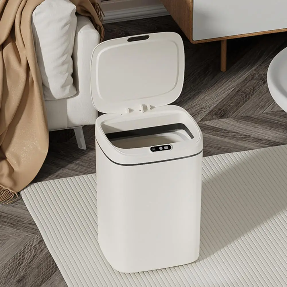 Garbage Can Large Capacity Rechargeable 3 Modes Adjustable Rubbish Bin With Lid Noiseless Automatic Sensor Touch Free Trash Can