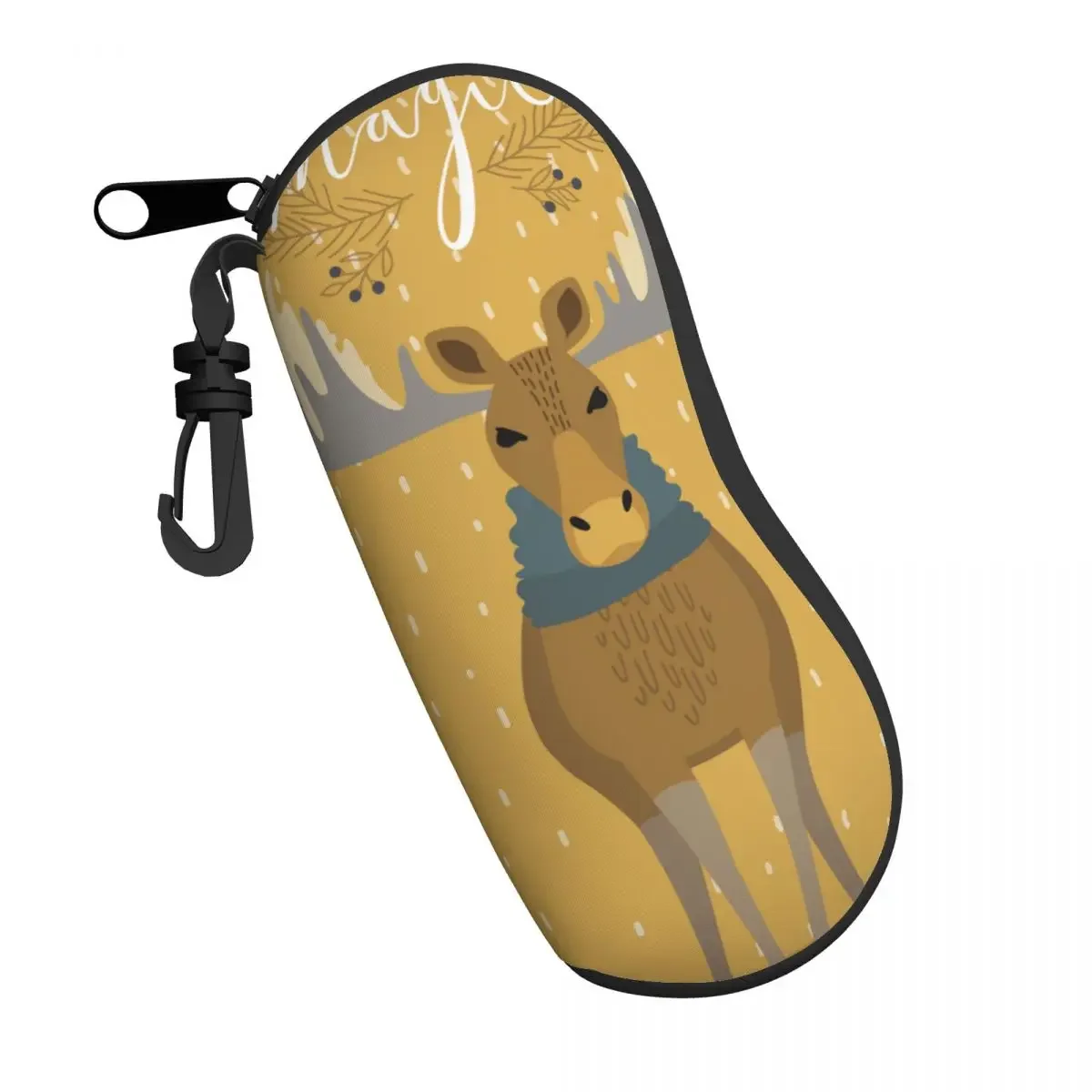 Glasses Case Soft  Bag Christmas Deer Portable Sunglasses Box  Eyeglasses 