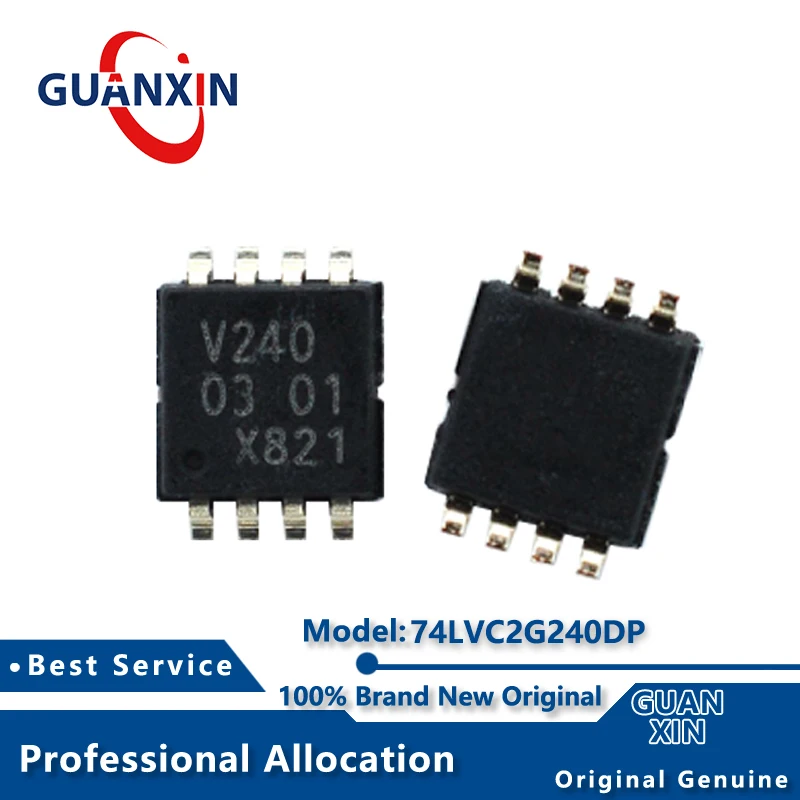 

100% New Electronic 74LVC2G240DP Marking V240 TSS0P-8 74LVC2G240