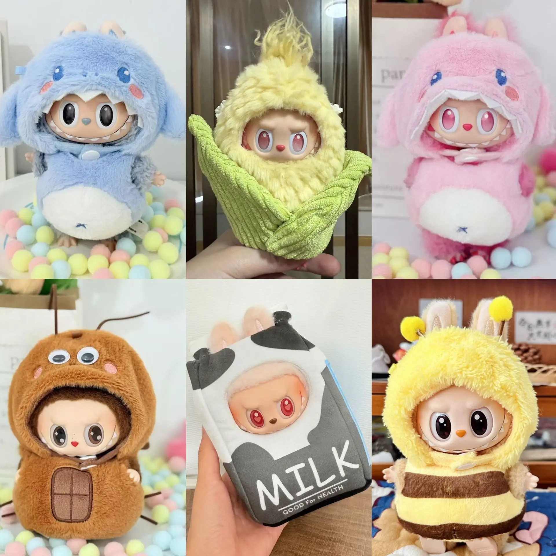 Per vestiti Labubu Ciondolo da 17 cm Tutina universale per animali - Ape Dinosauro Squalo Gamberetti 17 cm con accessori (nessun bambola inclusa)