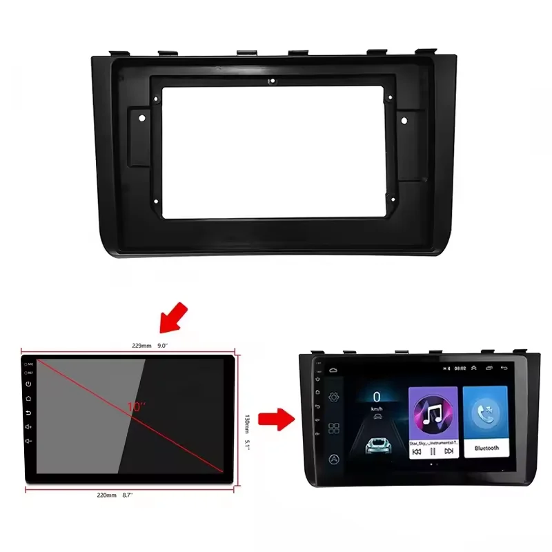 Panneau Audio Android de 10.1 Pouces, Accessoires de Voiture pour Hyundai feat 25 Creta RHD 2020, Lecteur MultiXXL Radio, Cadre Fascia Stéréo