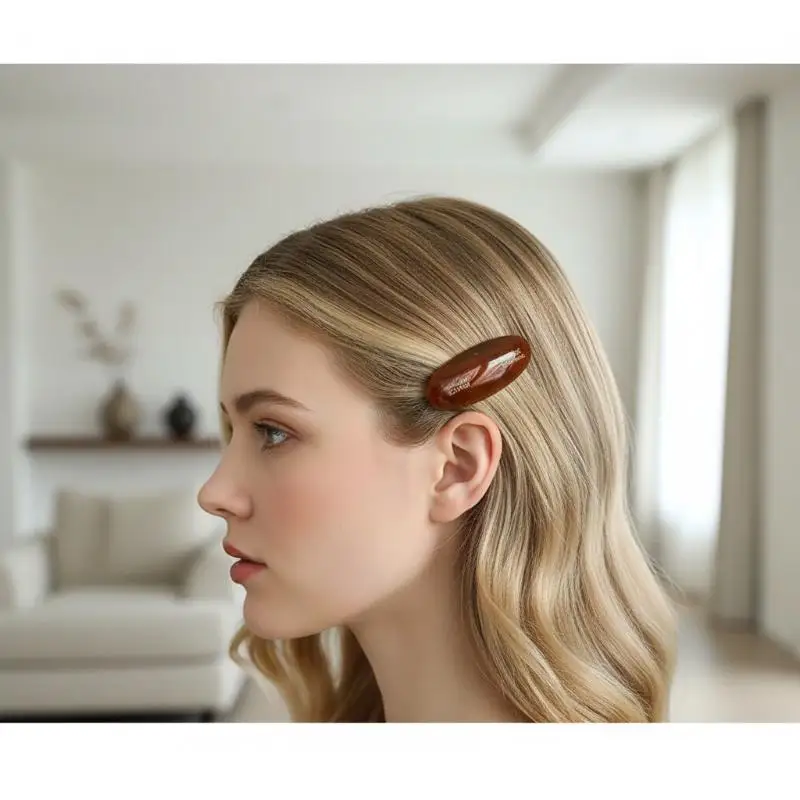 French Style Acetic Acid Hair Clips for Women Simple Retro Oval Barrettes Gentle on Hair Fashion Accessories for Date Night Wear