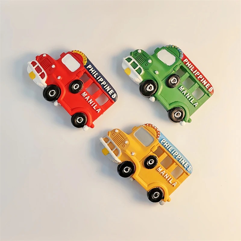 Philippines，Manila，vehicle，3D Stereoscopic，Tourism Souvenirs，Resin painting，Decoration home，Collection，Refrigerator magnets