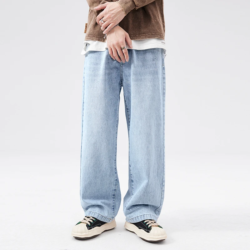 CUMUKKIYP Jeans Men Fashion Printed Denim Wide Leg Trousers Male Brand Loose Straight Baggy Hosen