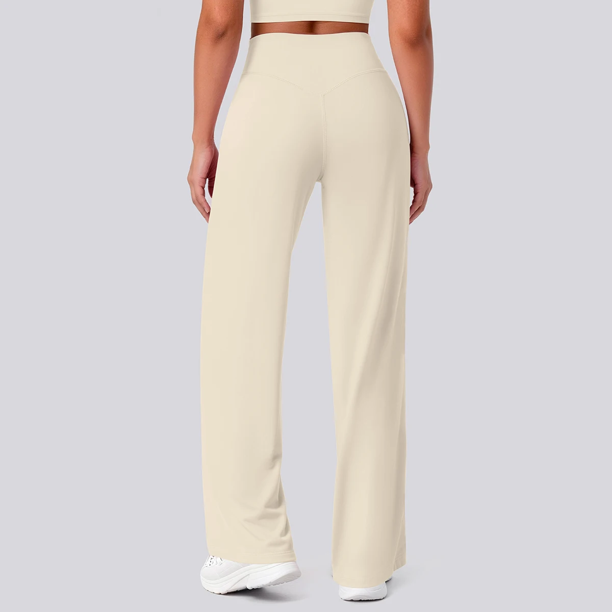 Rooftrellen Damen-Sporthose, Schlaghose, Hochgeschnittene, Lose Weite Hose, Einfarbig, Dünne Fitness-Sporthose für Frauen – Detail 29