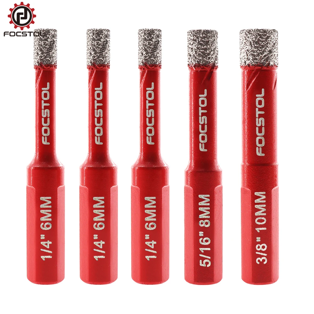 Focstol Diamant-Bohrer Kernbohrer 5-teiliges Set Lochsäge für Keramik Marmor Fliesen Granit 6mm Hartmetall-Bohrer Lochsäge – Detail 7