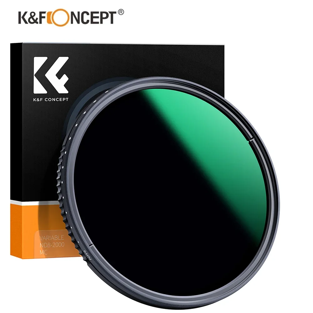 K&F Concept Variable Neutral Density Filter ND8-ND2000 (3-11)Stop 37mm-82mm with 24-Layer Waterproof Coatings for Camers Lens