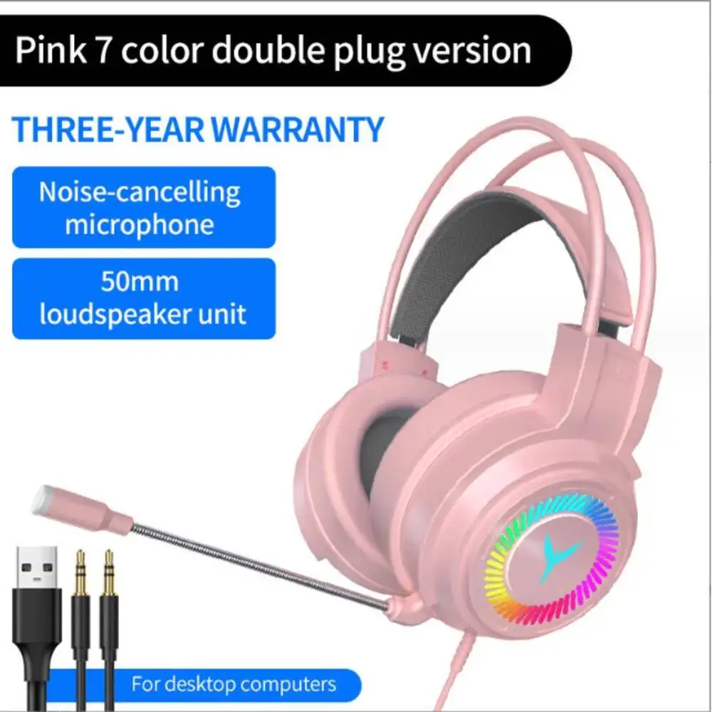E-Sport Gaming Headset USB&3.5mm Channel Wired Gaming HeadPhone With Microphone Soundproofing Noise Reduction Over-ear Earphones