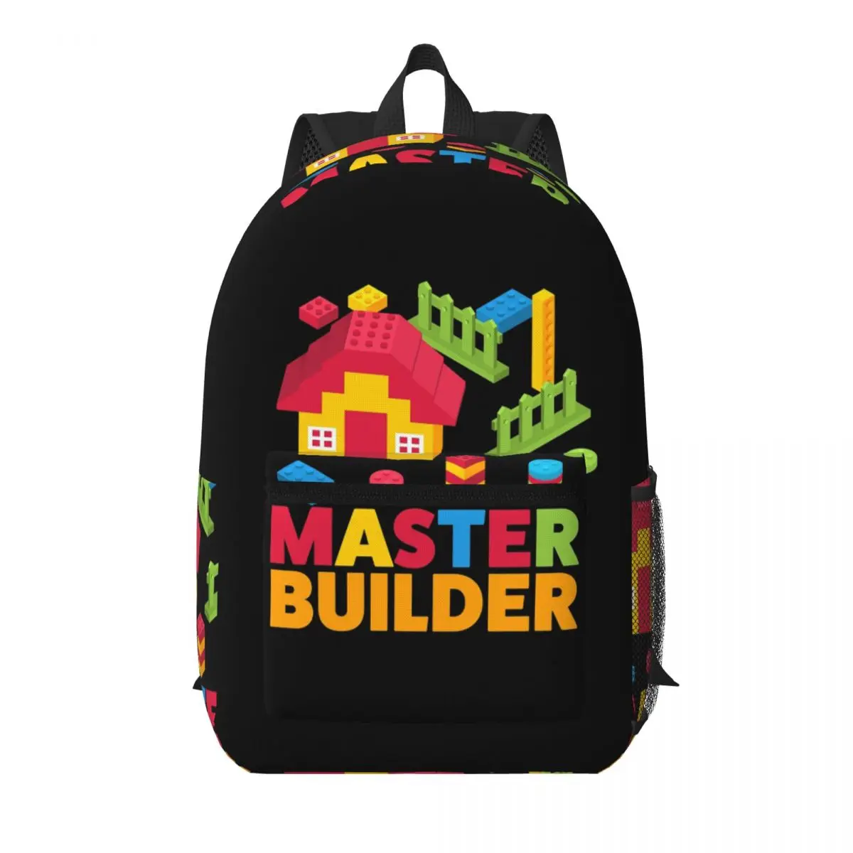 Master Builder - Block Building Student Backpack School Bag Hiking Travel Daypack for Boys Girls Bookbag Shoulder Bags