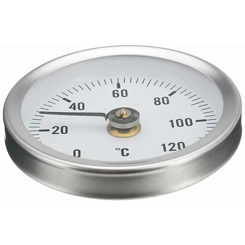 Therye.com-Jauge de température à cadran à clipser pour tuyau de 63mm, plaque ronde avec ressort, plage 0-120 ℃, boîtier en aluminium, ensemble de 5 pièces