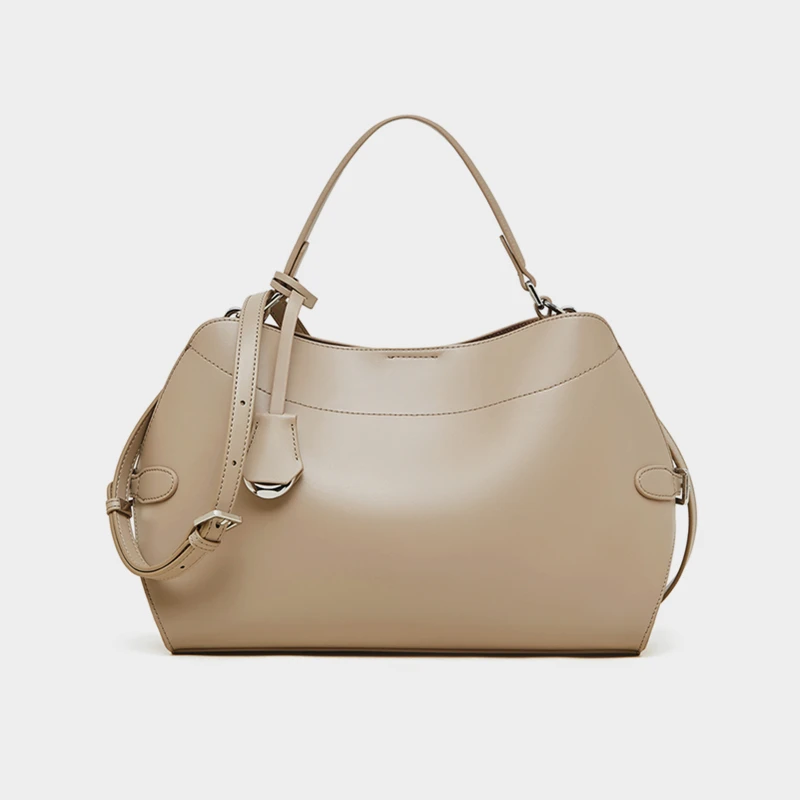 

Hifashion Cowhide Genuine Leather Tote Handbags For Women 2025 Luxury Designer Crescent Office Ladies Shoulder Crossbody Bags