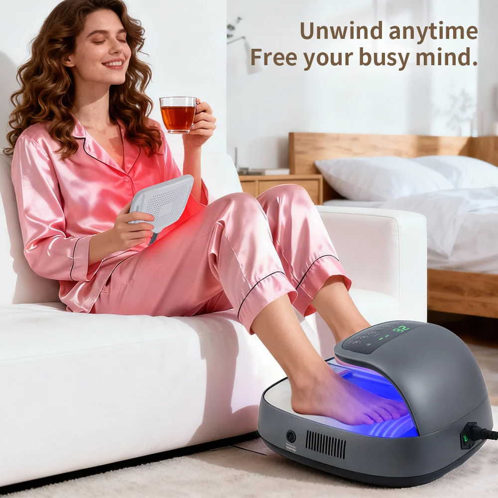 Ankle Massager Red/Blue Light Switching Two-in-One Body Use Rechargeable Musical Function Timing Control
