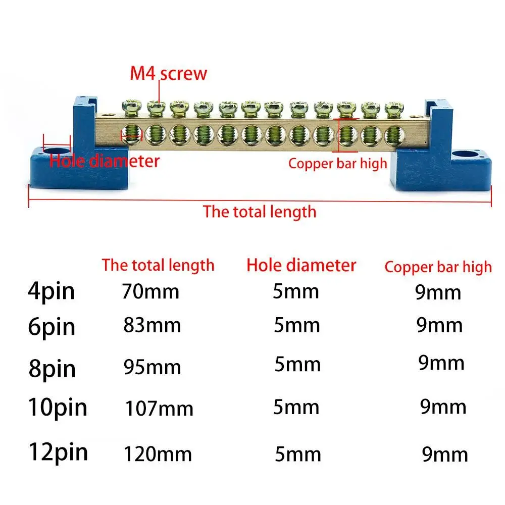 Copper Screw Terminal Block Distribution Box Connection Copper Terminal Blocks Wiring Terminal Practical Electrical Supplies