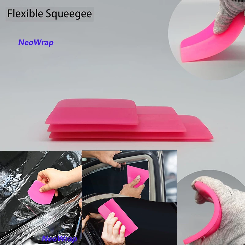 5 in 1 PPF Squeegee Anti-Scratch Rubber Scraper Car Paint Protection Film Install Vinyl Wrap Tool Soft TPU Mini Tint Squeegee