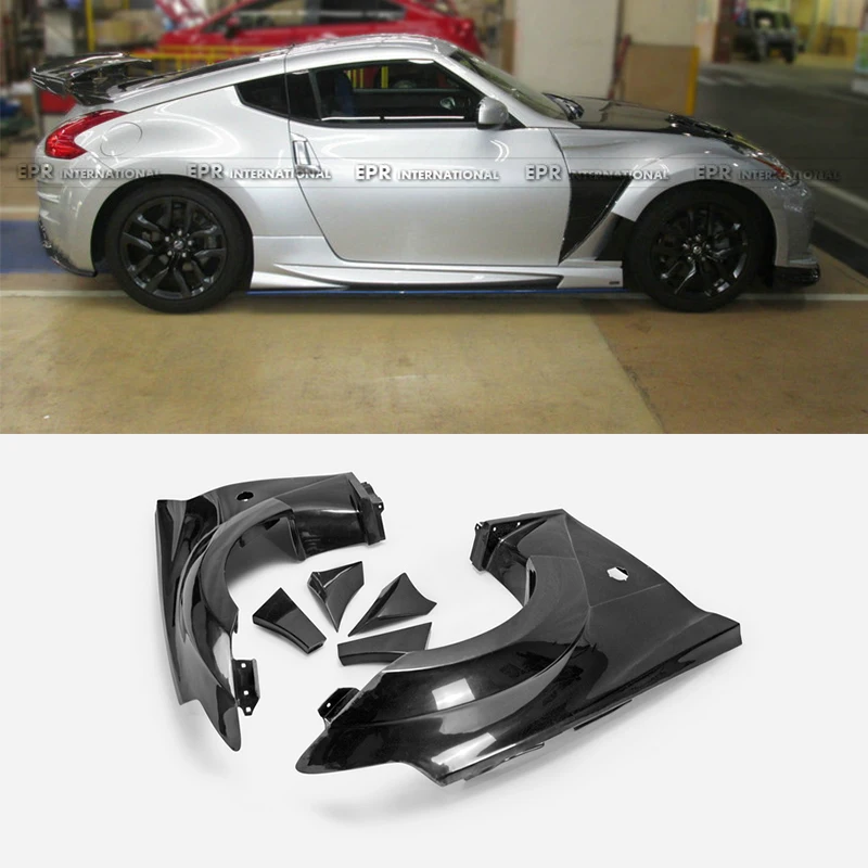 

For 09-21 Nissan 370Z Z34 VRS Style FRP Front Fenders with Bumper Extensions OEM Fit Widebody Kit