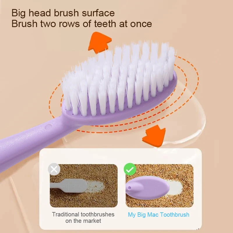 Brosse à dents à grosse tête pour les soins bucco-dentaires, livres oraux profonds, poils souples, brosse à dents manuelle pour couple, brosse à dents mignonne