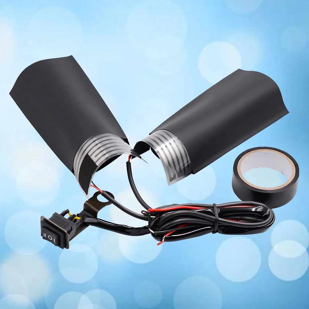 

1 Set 12V Motorcycle Electric Heating Handlebar Pad Black Pet Metal Film Three-Speed Adjustable Non-Destructive Installation For
