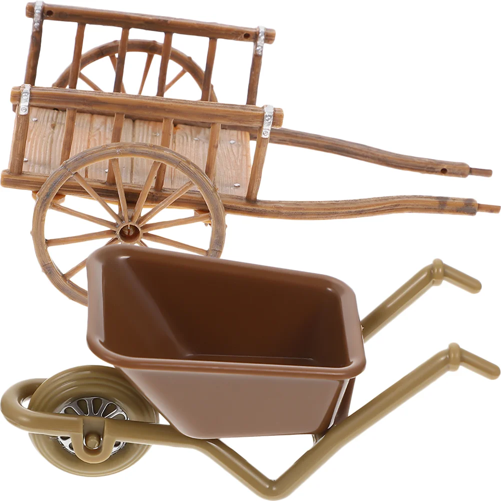 

Mini Toy Food Simulation Cart Model Agricultural Vehicles Trolley Abs Micro Landscape Ornament Toddler