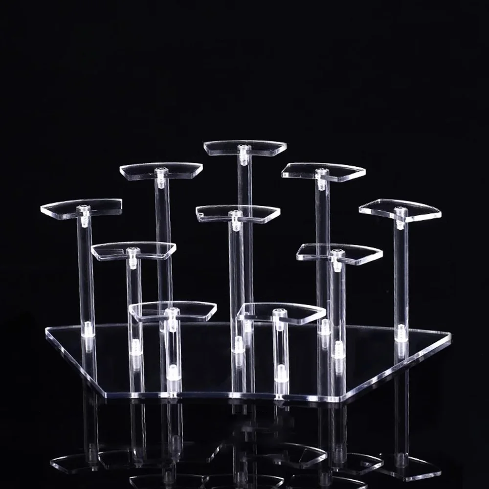 

Acrylic Display Stand Figurine Doll Stands Toy Organizer Jewelry Earring Ring Display Stand Transparent Acrylic Shelves