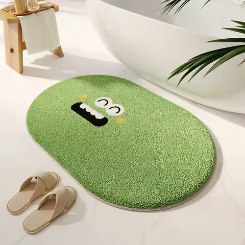 Cartoon funny floor mat imitation cashmere carpet bathroom absorbent mat winter thickened quick-drying bathroom door mat