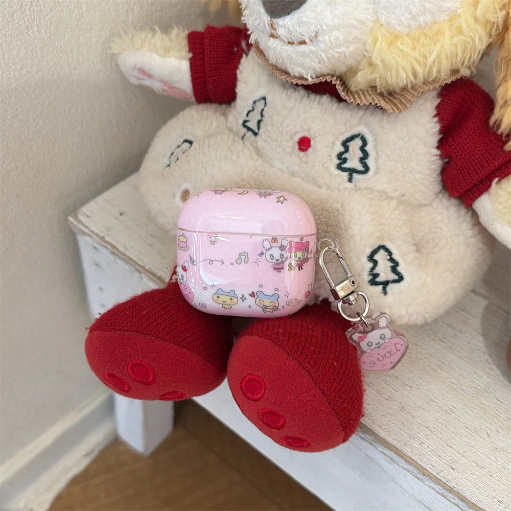 

Korean Polka Dot Cute Cartoon Earphone case Shockproof cover for AirPods 2 3 4 Apple AirPods Pro2 Pro3 Cover with Charm Funda