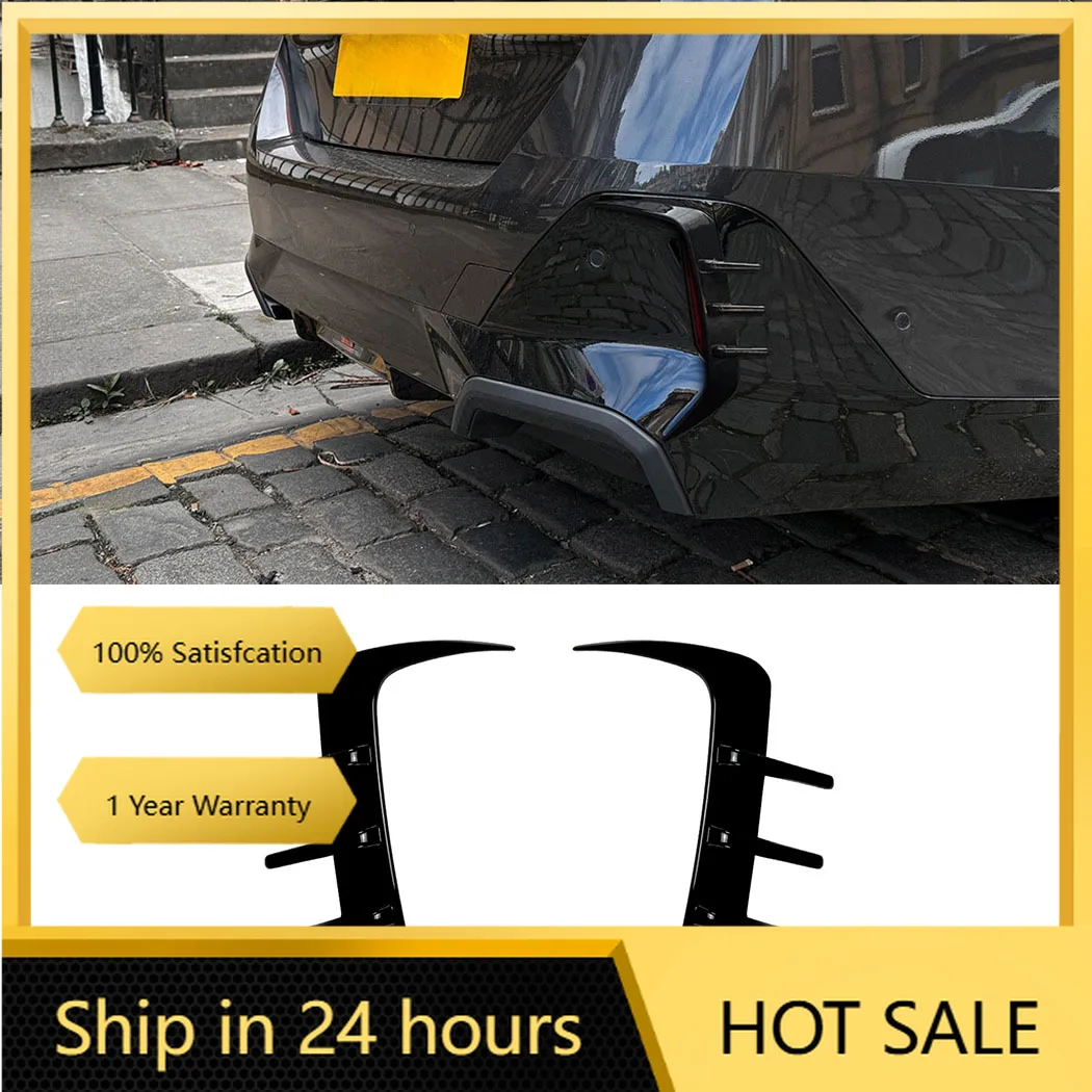 

Emblems Car Rear Bumper Splitter Spoiler Canard Air Vent For BMW 5 Series I5 G60 M Sport 2024-2025 Gloss Black Tuning BodyKits