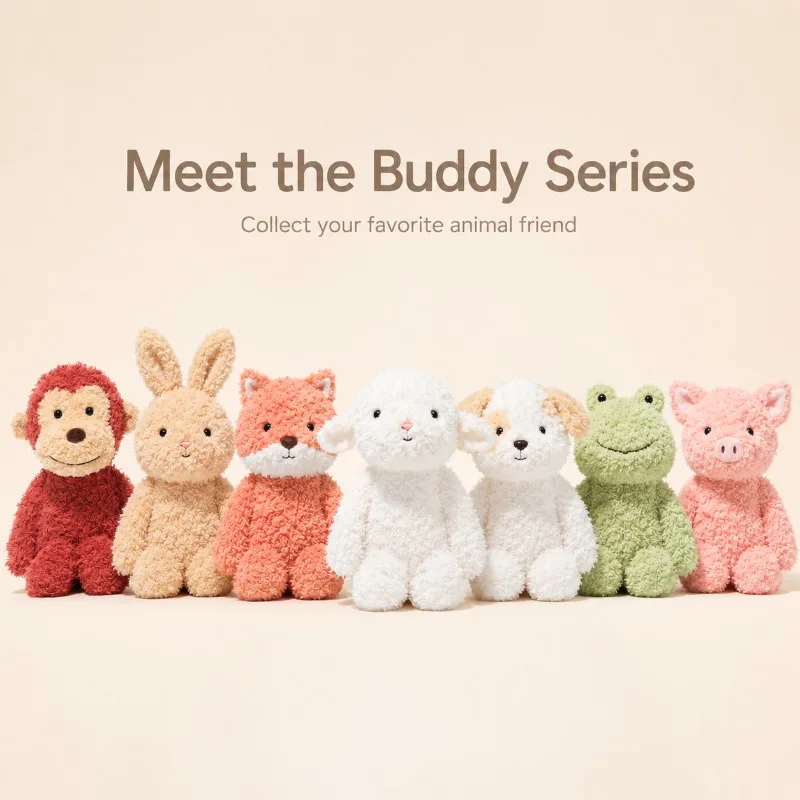 

Cute Animal Plush Toy Soft Stuffed Bunny Fox Lamb Dog Pig Frog Monkey Comfort Doll for Kids Bedtime Gift Home Decor
