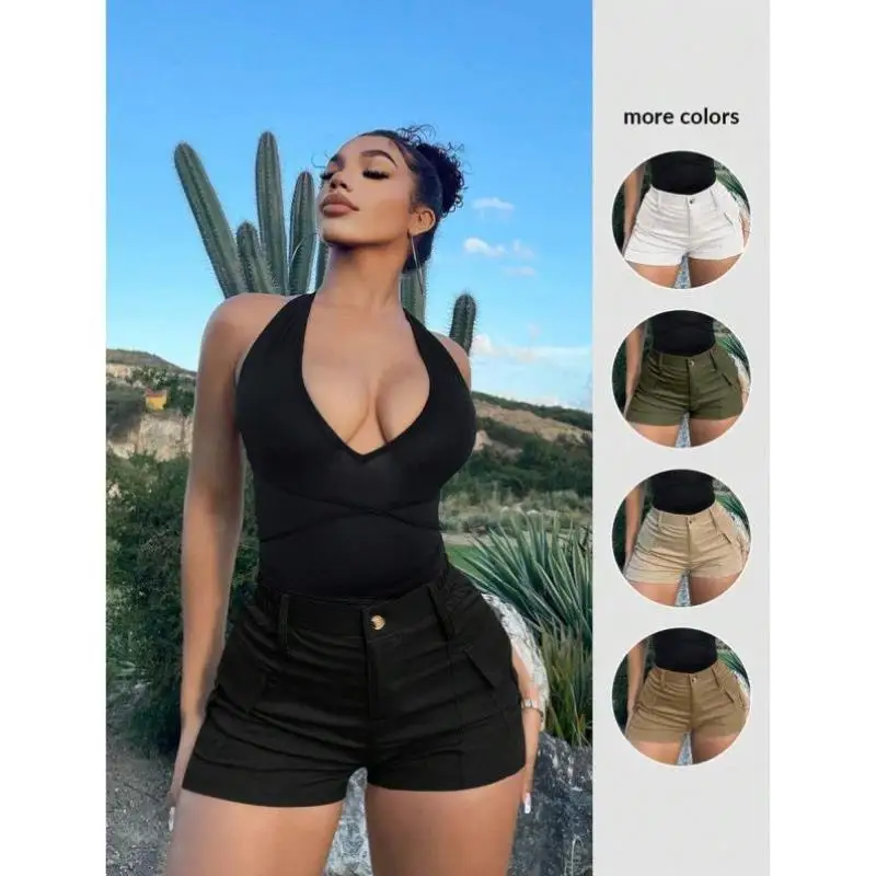 

Cross-Border Pure Color Summer ort Pants with ket Flip Cover Men's Retro Sle Ci Walk ort orts Nine Points Length