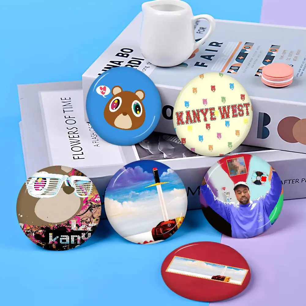 Rapper K-Kanye W-West New Brooches Soft Button Pin Funny Silly Gnarpy On A Skateboard Meme Badge Gamer Collection Gifts