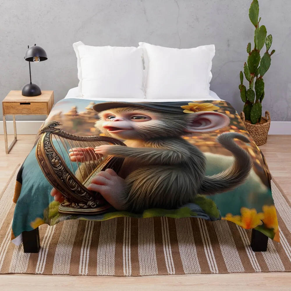 

Cute little monkey 1 Throw Blanket Sofa Throw blankets ands Flannel Blankets