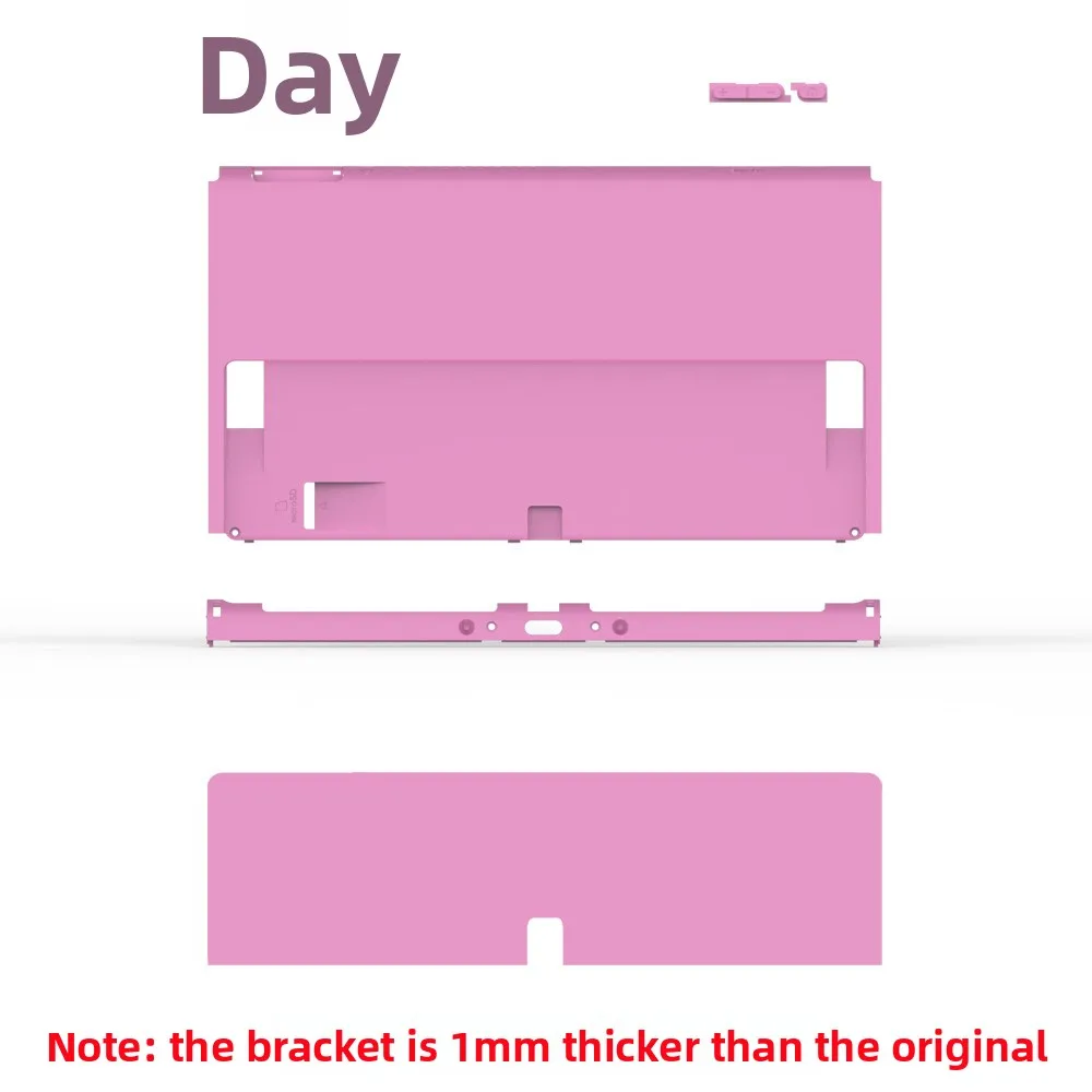 Console Back Plate Replacement Housing Shell for Switch OLED Console with Kickstand，Plastic material, 1mm thicker than original