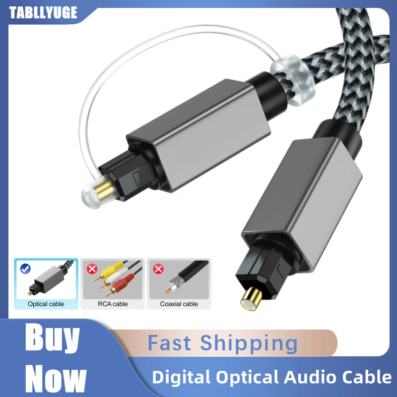 

Optic Audio Cable Digital Optical Fiber Cable Toslink 1.8m 3m SPDIF Coaxial Cable for Amplifiers Player Xbox PS4 Soundbar Fiber