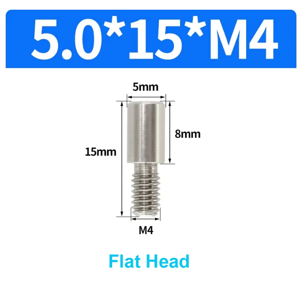 10 Stück/Beutel Edelstahl 303 Positionierstifte M6 Konischer Rundkopf mit Flachkopf Außengewinde Metall-Einsatzschraube 5mm Verriegelungsbefestigung – Detail 16